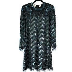 Vintage metallic sequin beaded or flapper girl dress size 8 / 10